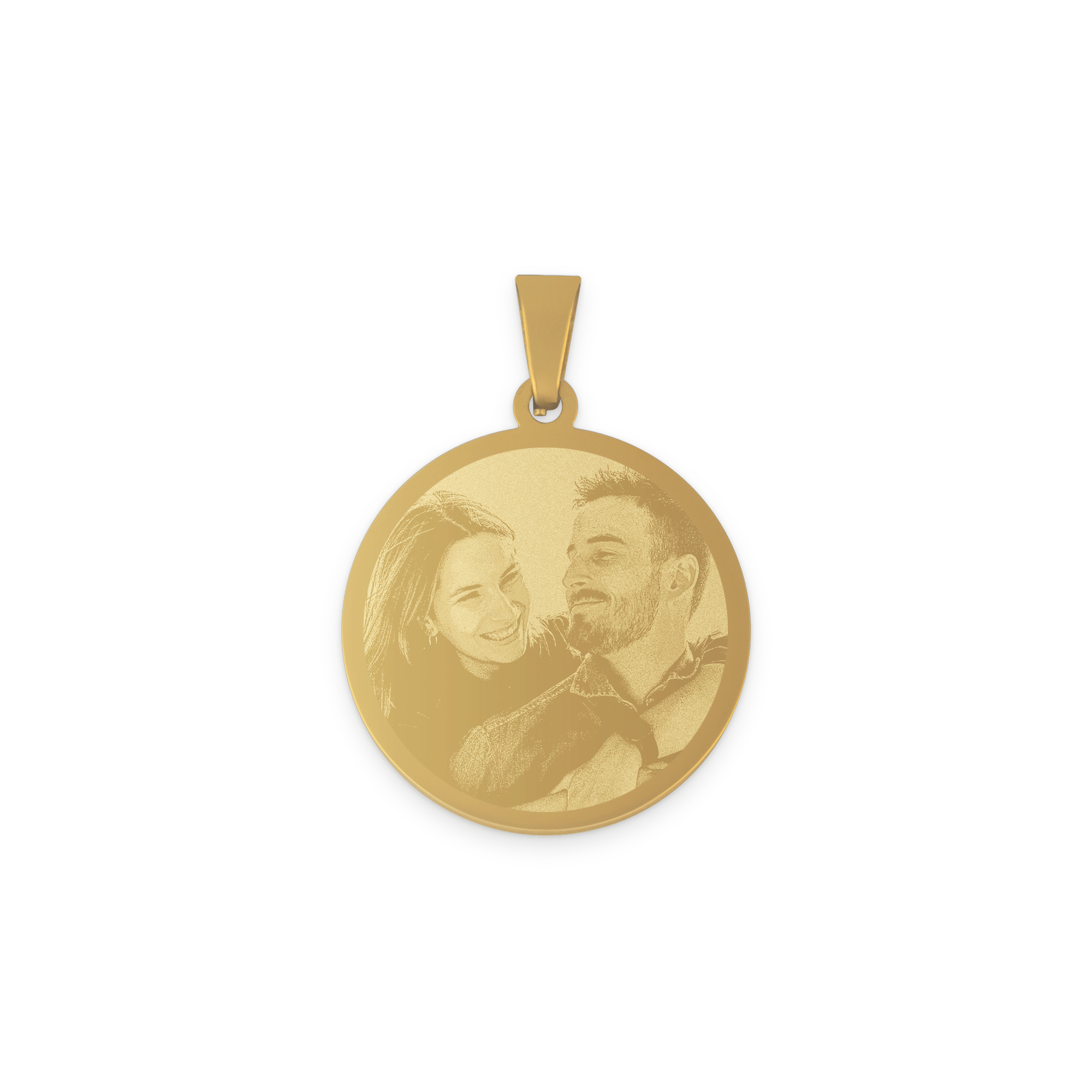 Round pendant with photo - gold