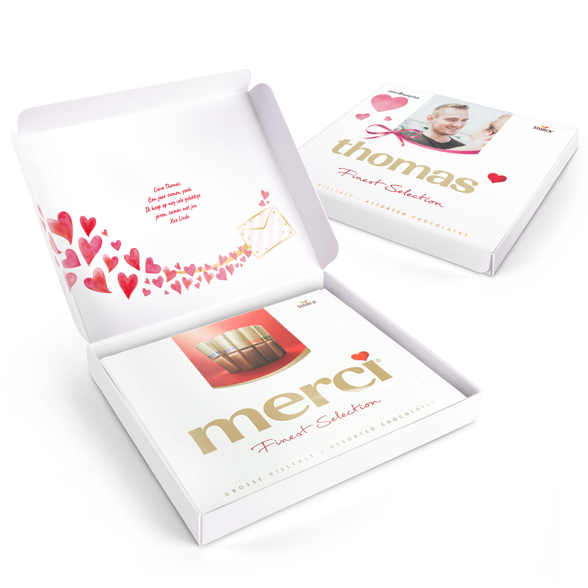 Merci chocolate with personalised card - 250 grams