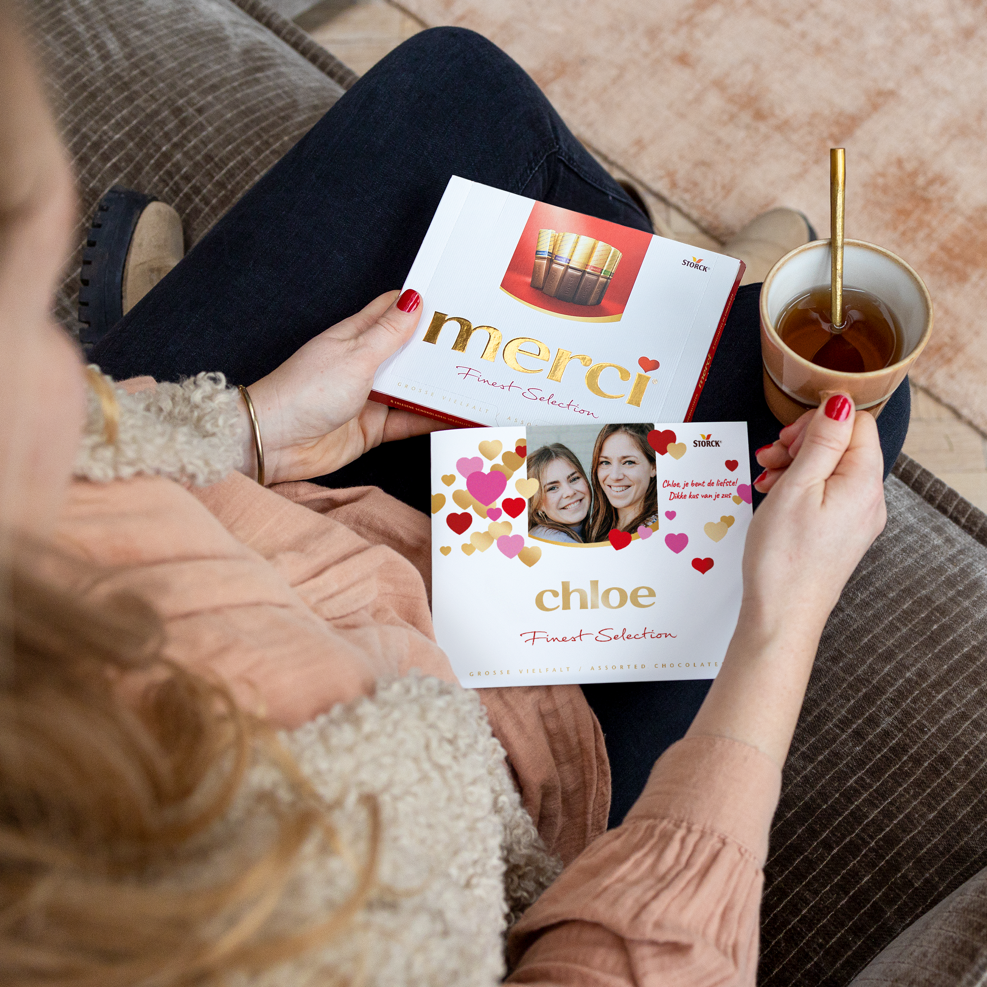 Merci chocolate with greeting card