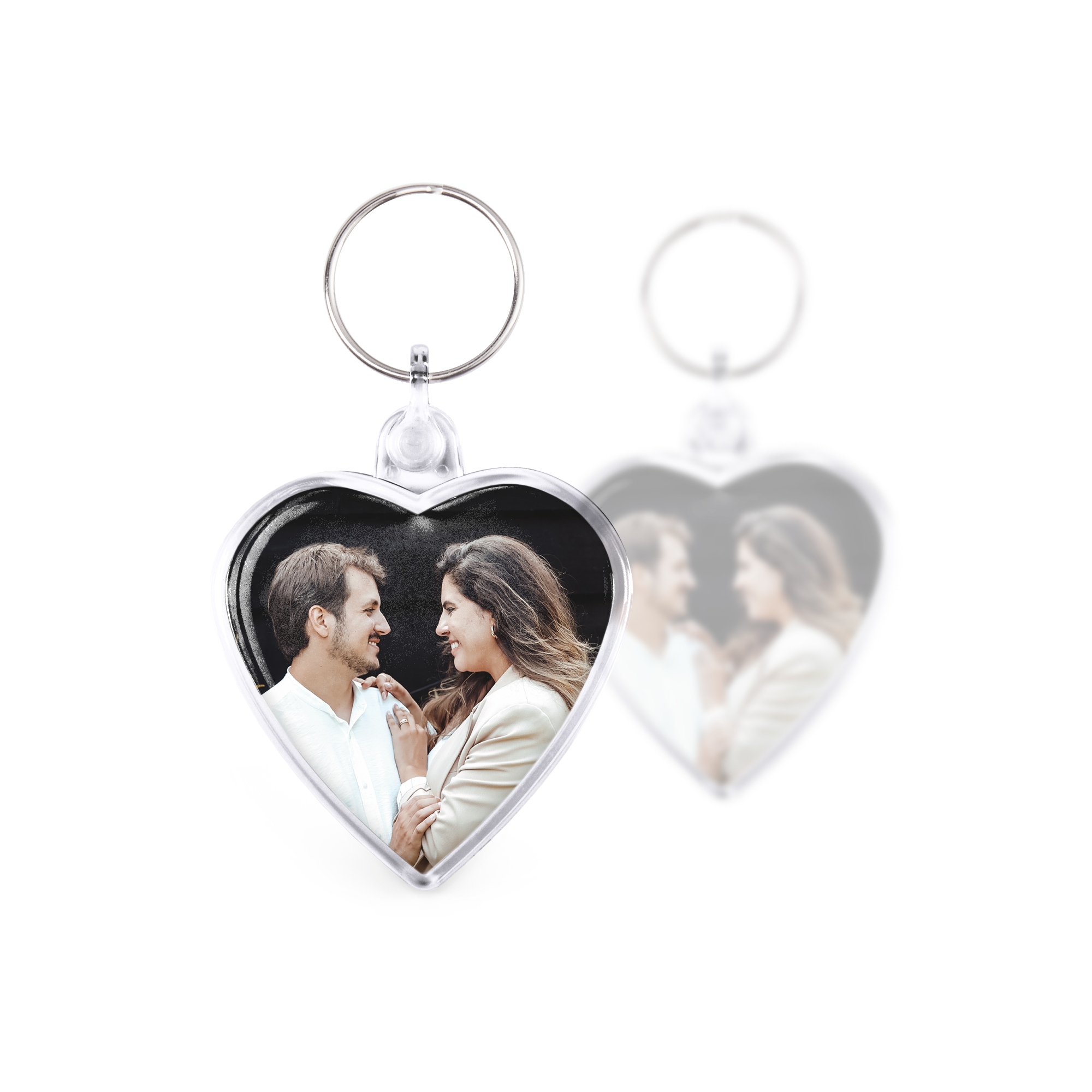 Personalised key ring - Heart - Double-sided