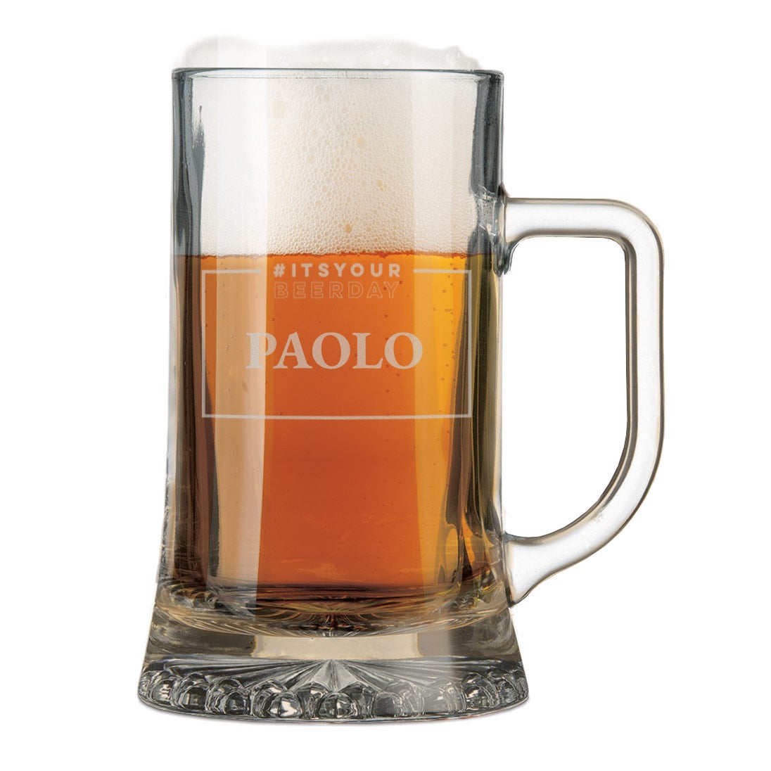 Engraved Glass Tankard