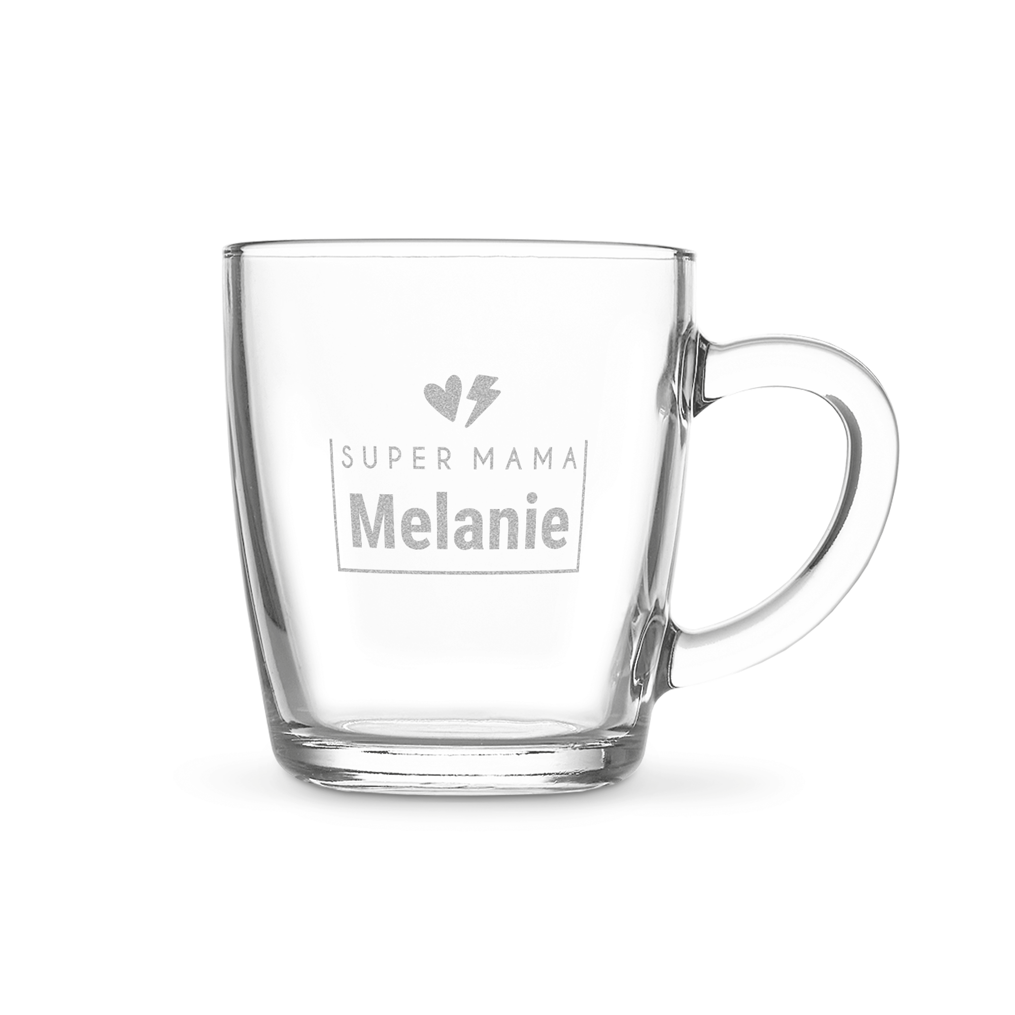 Personalised glass mug - Mother's Day - Engraved