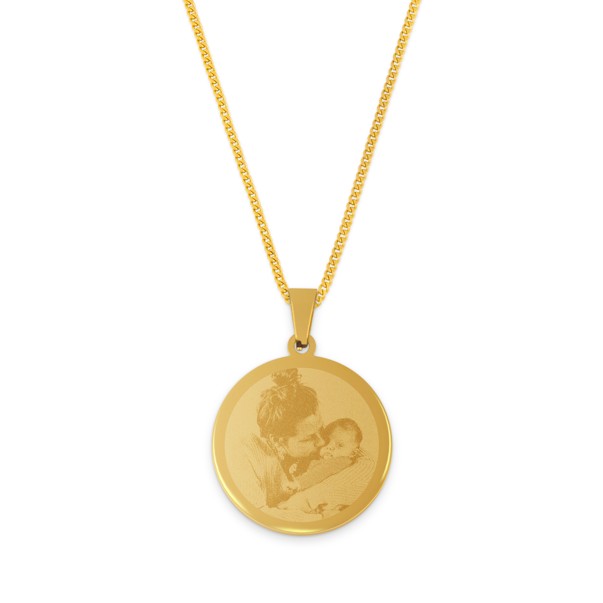 Round pendant with photo - gold