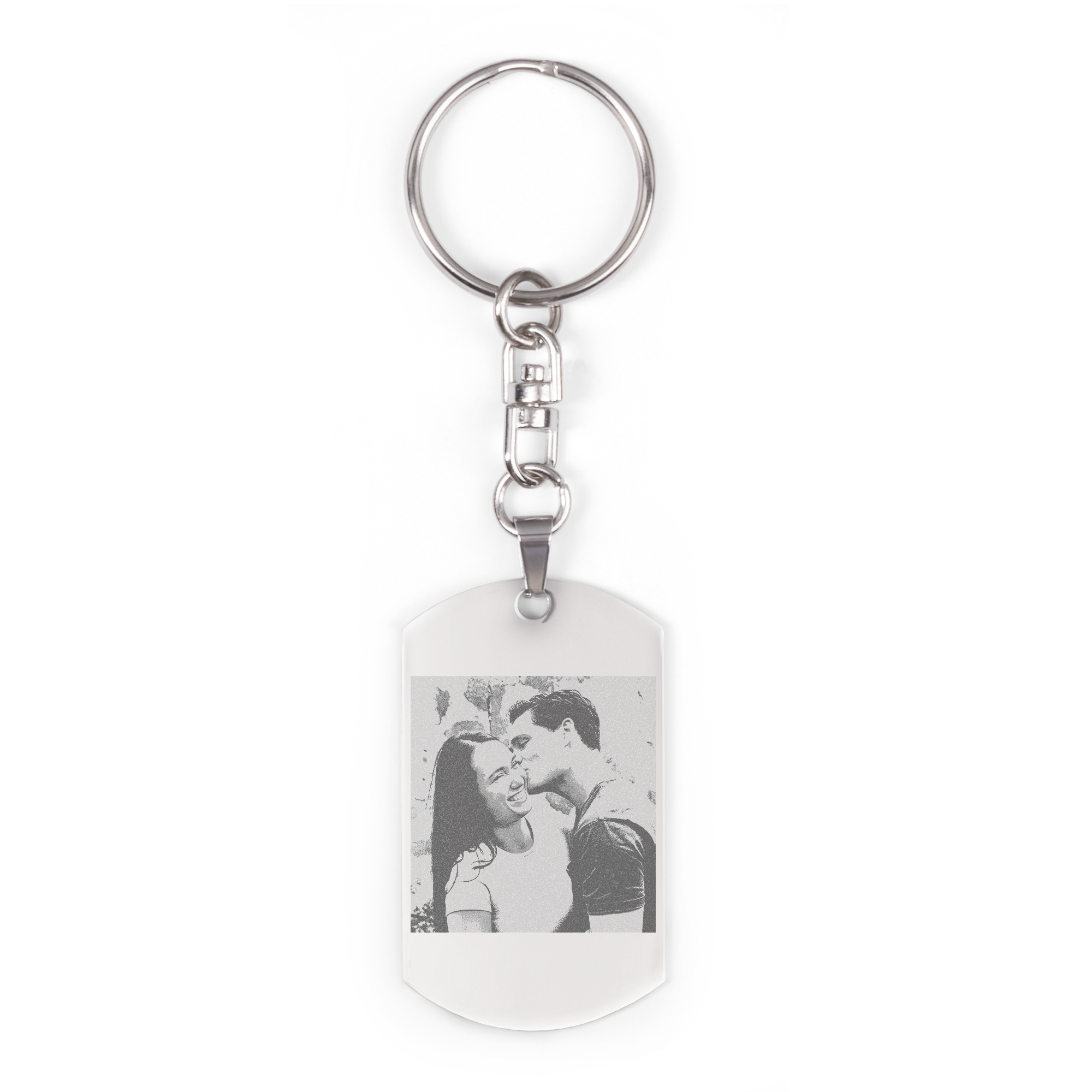 Personalised key ring - Rectangular - Stainless steel - Engraved