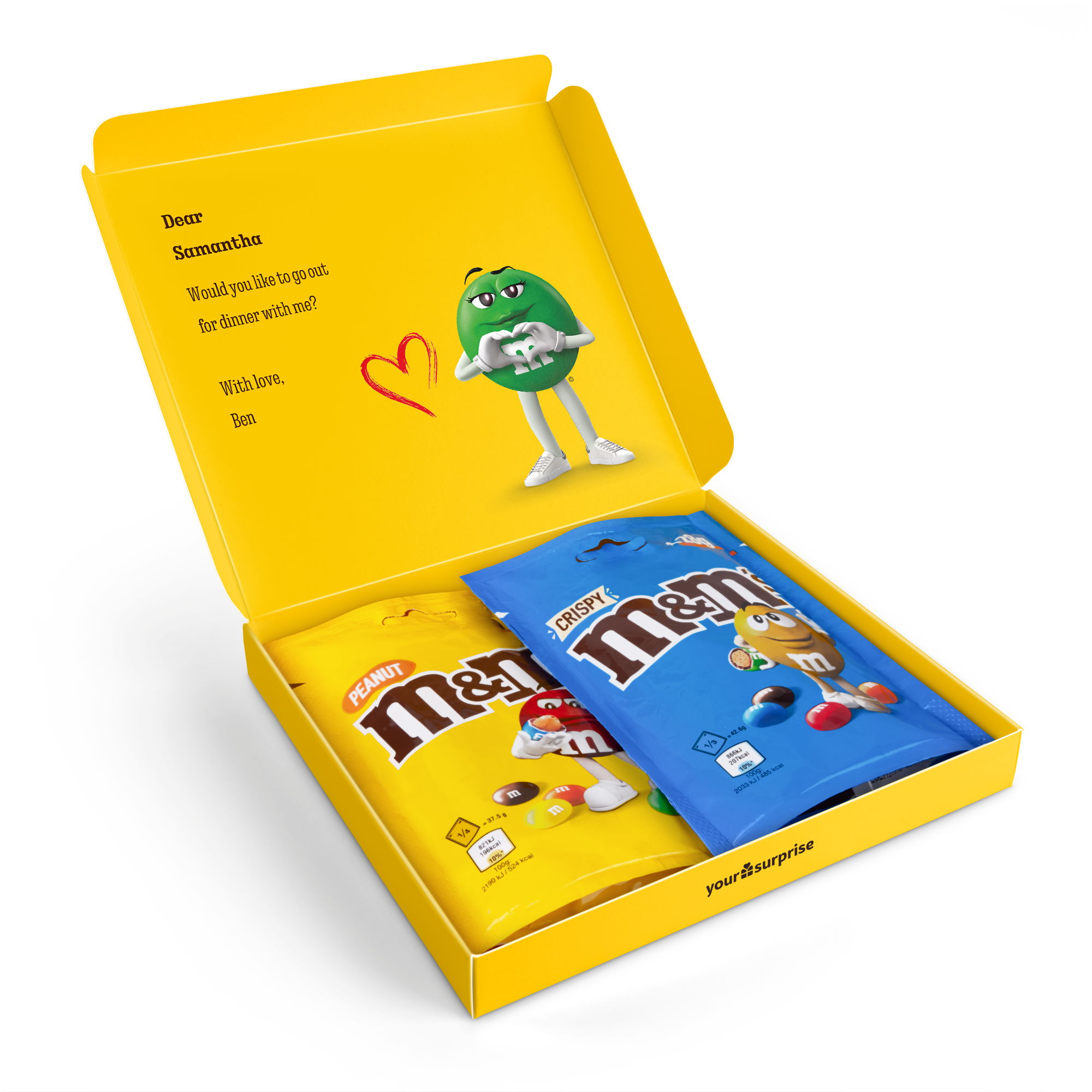 Gepersonaliseerde giftbox met M&M's chocolade