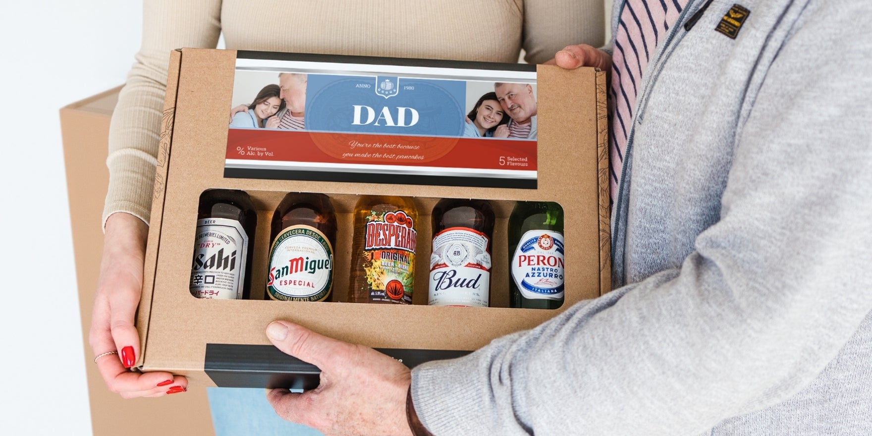 Set de regalo cumpleaños para hombres / amigos / padre : kit de cerveza  personalizado