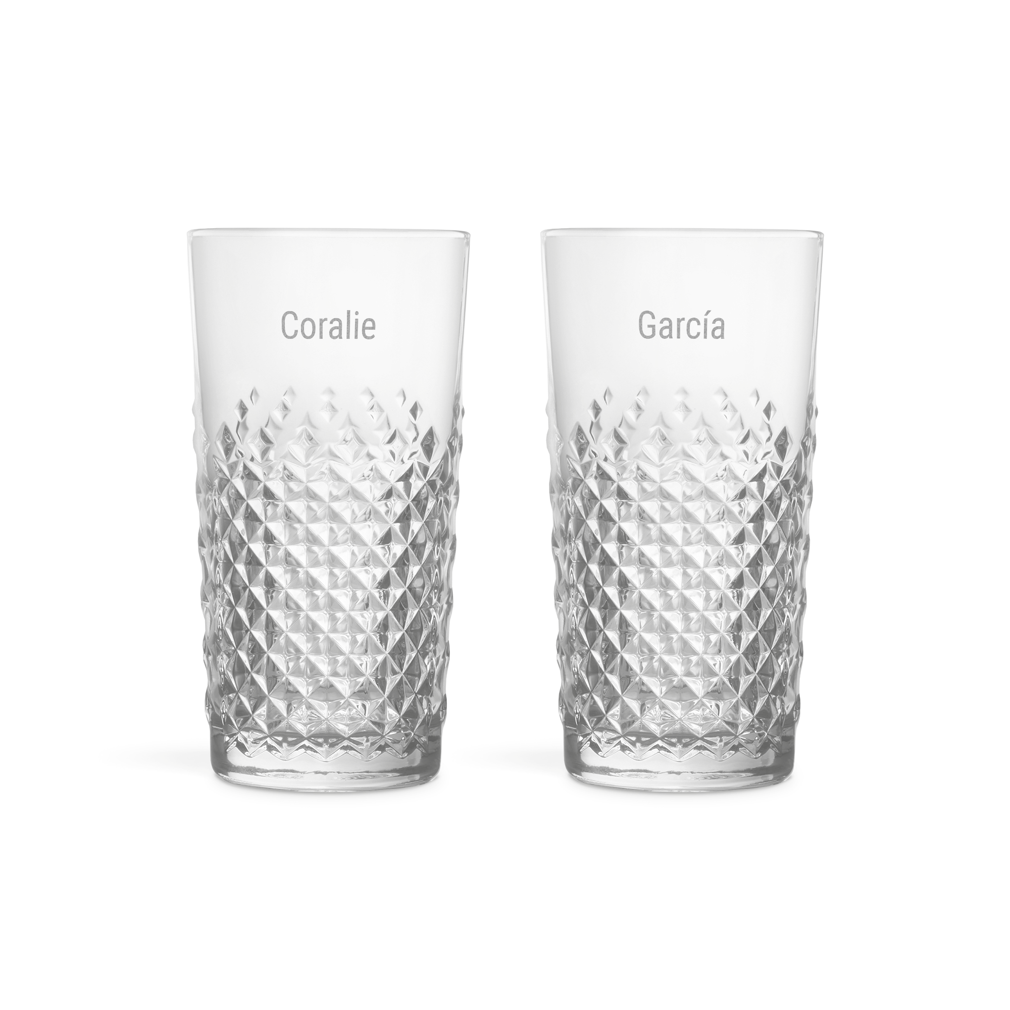 Verres avec gravure