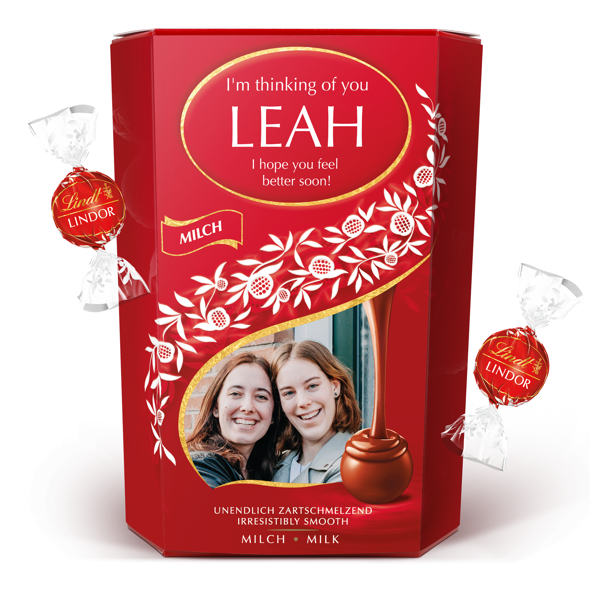 Caixa de presente personalizada de chocolate Lindt
