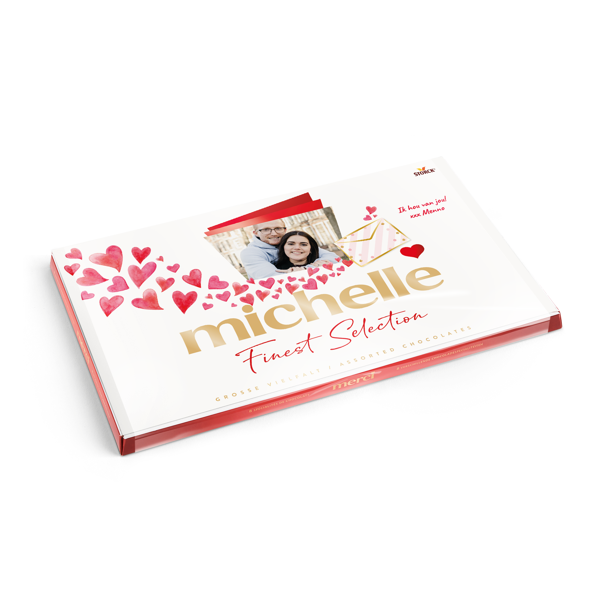 Personalised Merci Chocolate Gift Box & Greeting Card