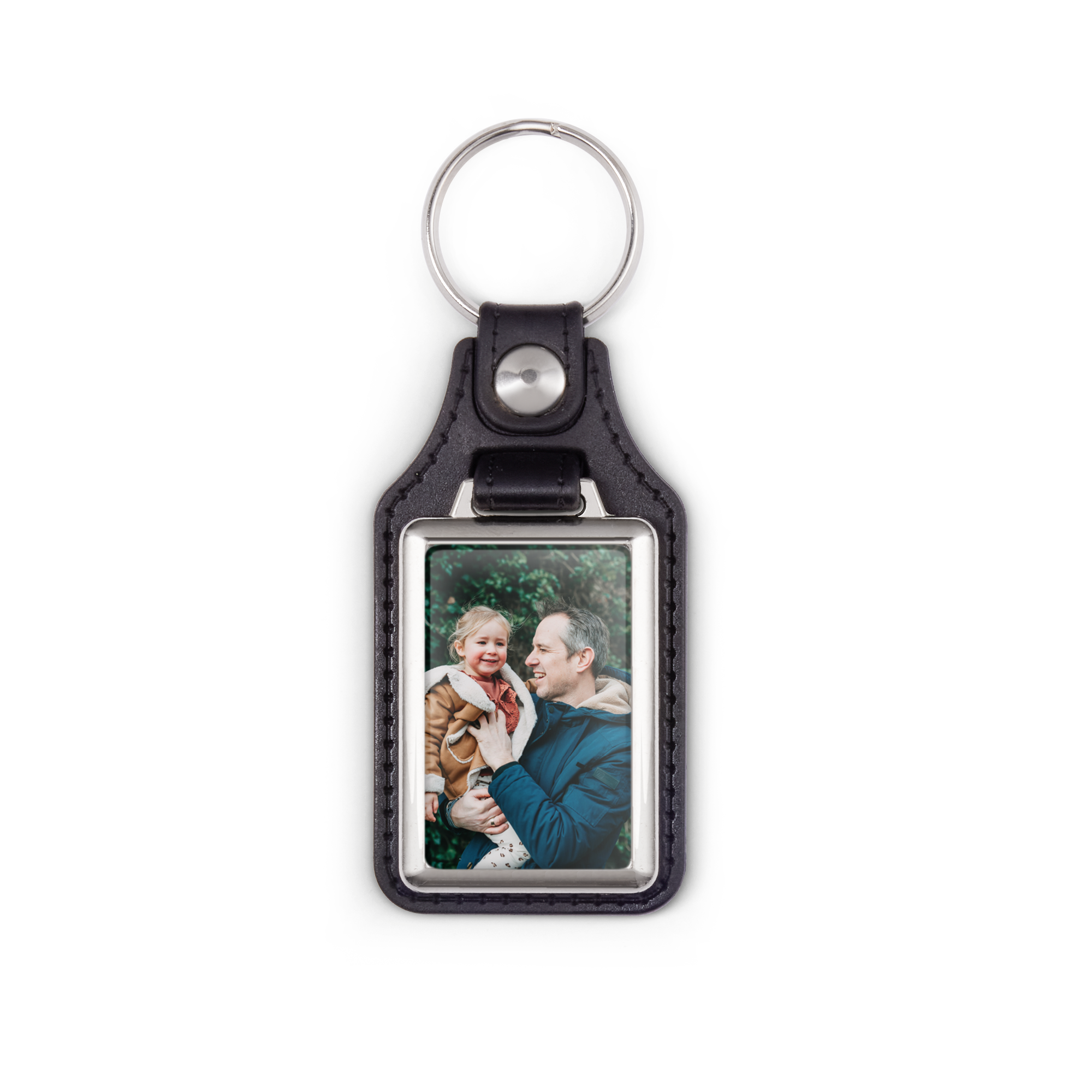 Personalised keyring – Rectangular (Leather)