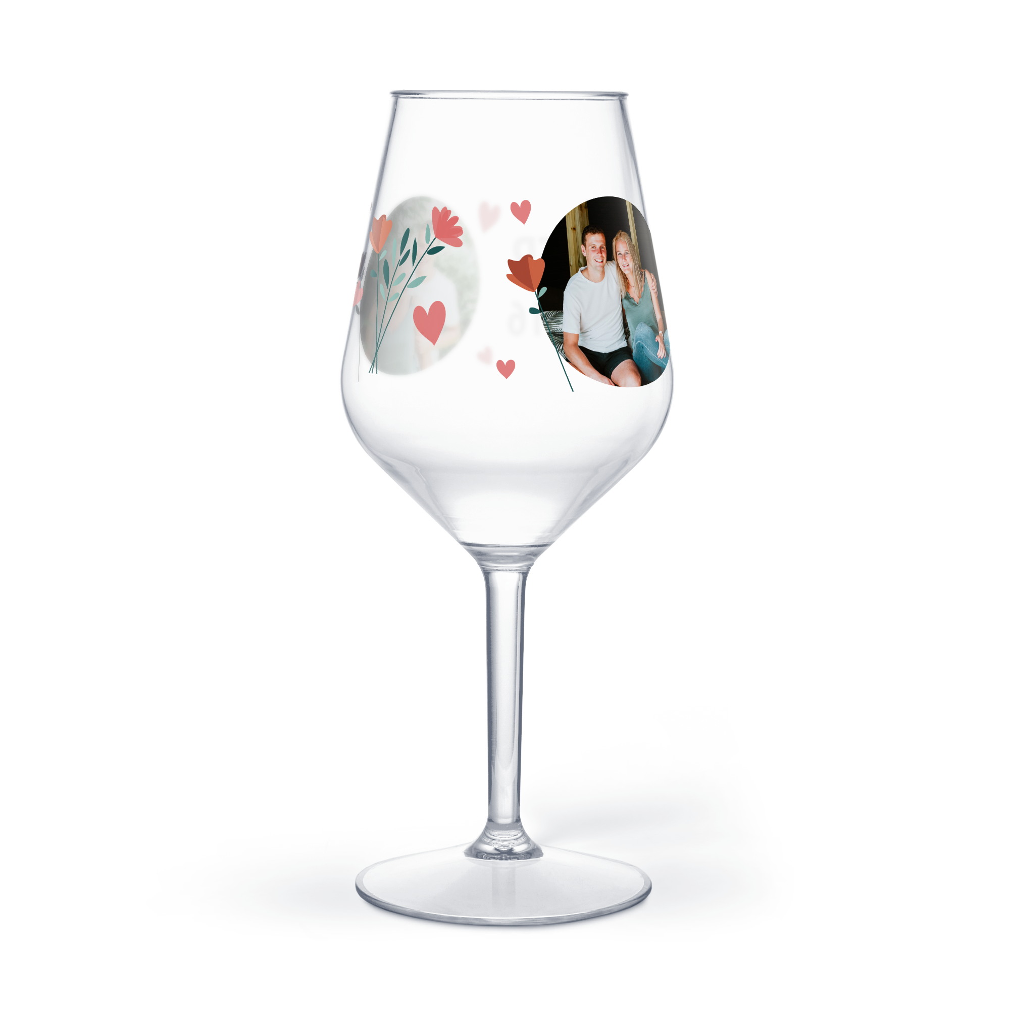 Vinsglass med trykk - plast