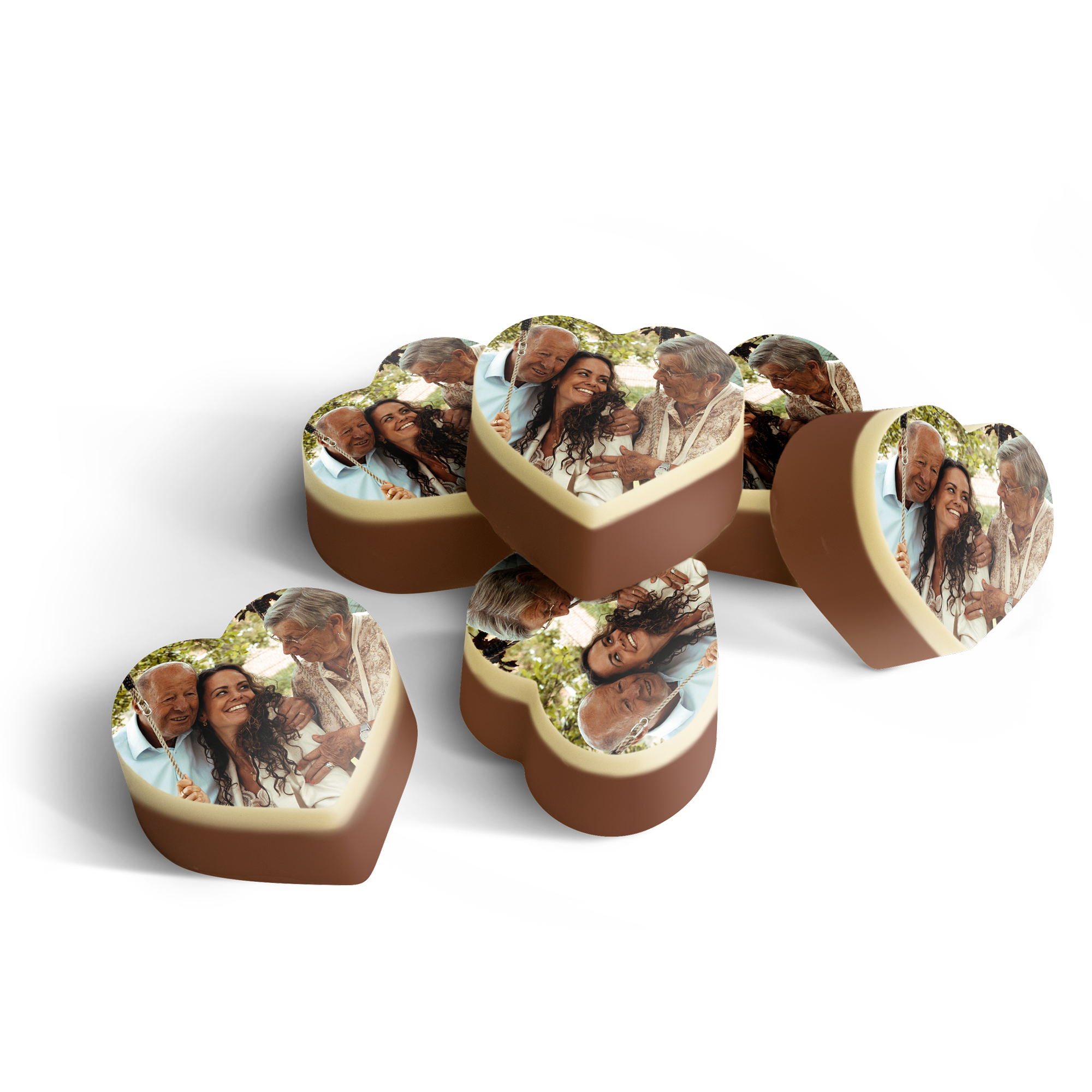 Chocolats personnalisés - Coeur massif - 12 pièces