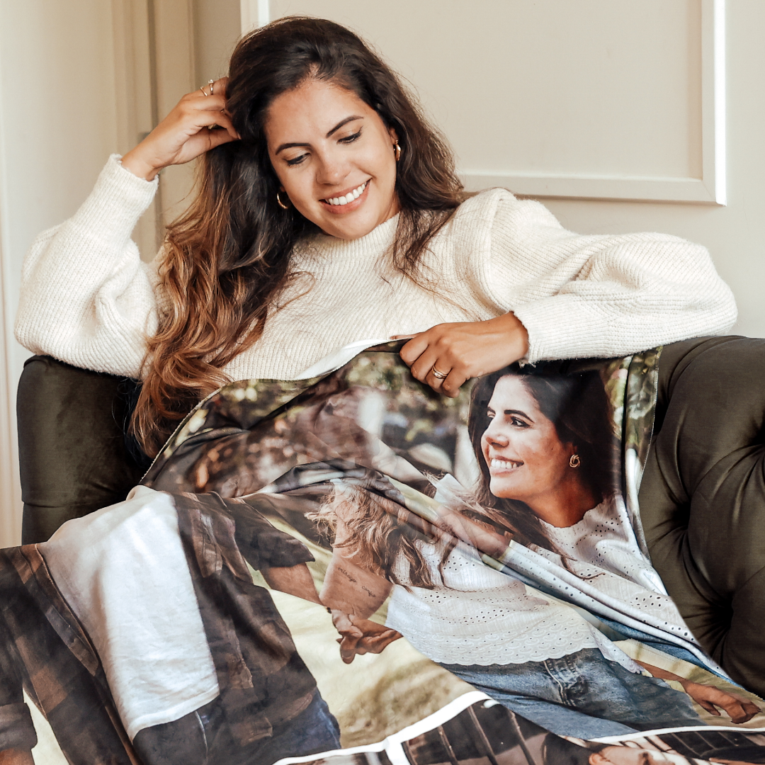 Love-Themed Fleece Blanket