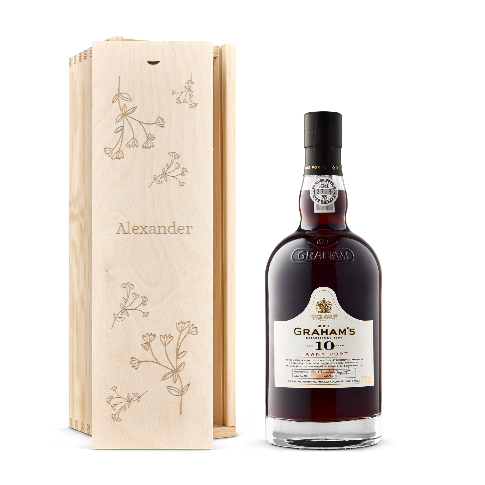 Port in gegraveerde kist - Graham's 10 Years