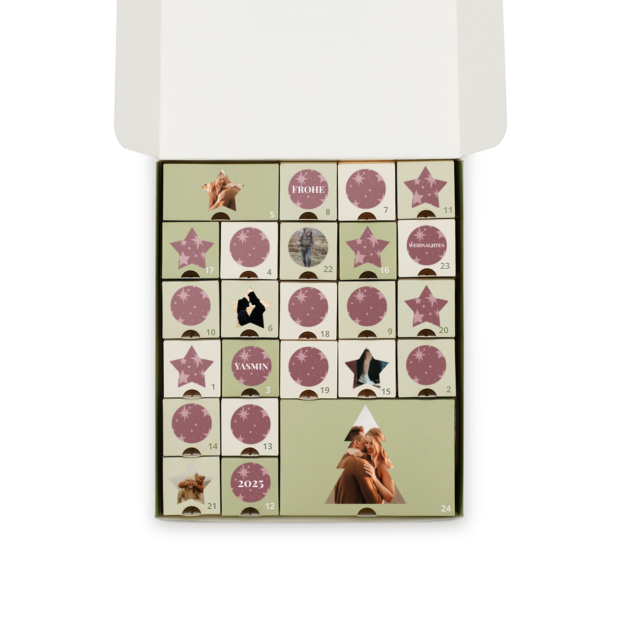 Personalisierter DIY-Adventskalender – S - 19 x 22 x 4,1 cm