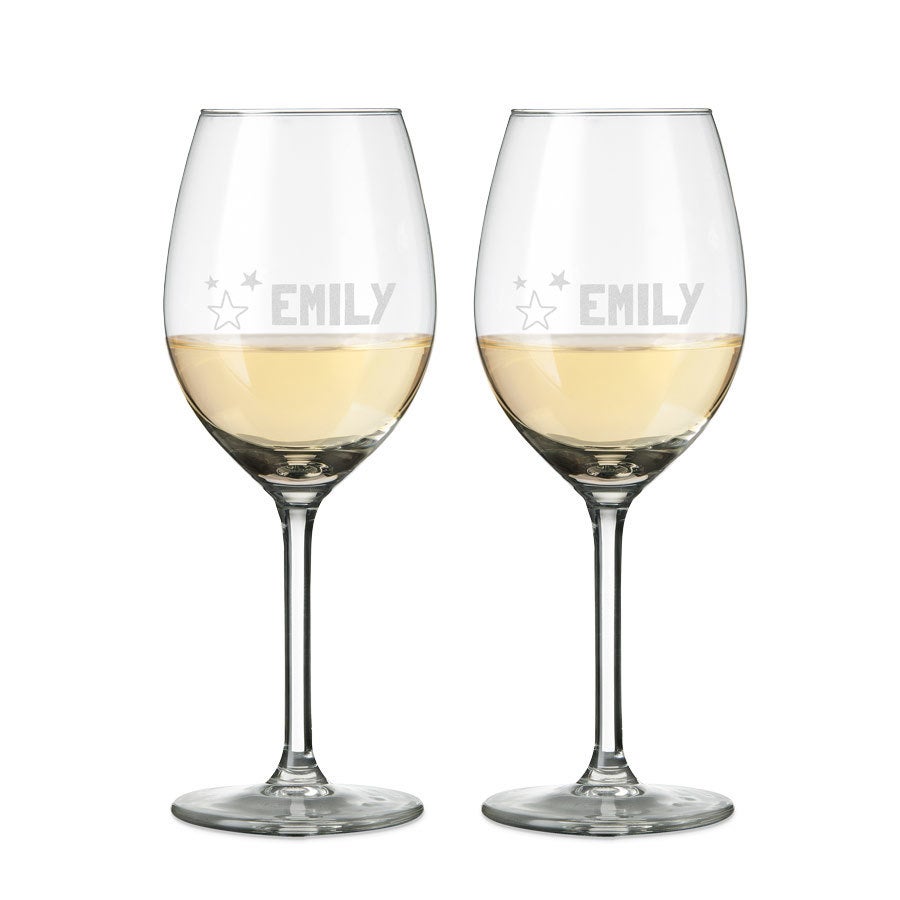 Personalised White Wine Glasses - 2 pcs