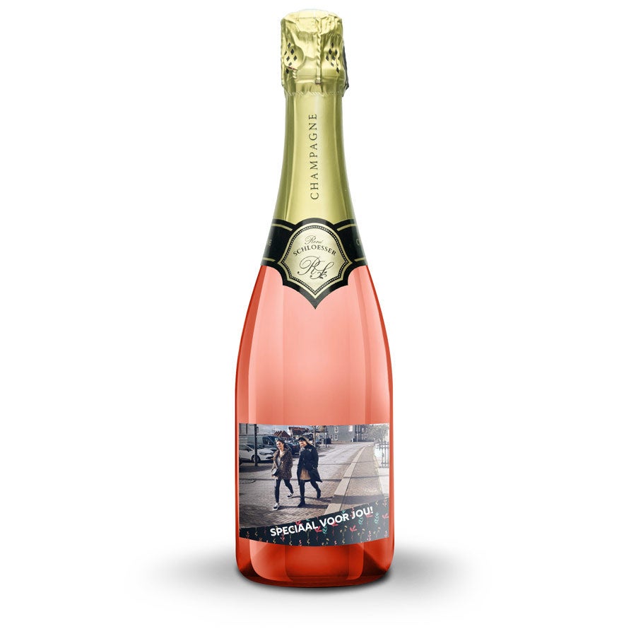 Champagne met bedrukt etiket - René Schloesser rosé (750ml)