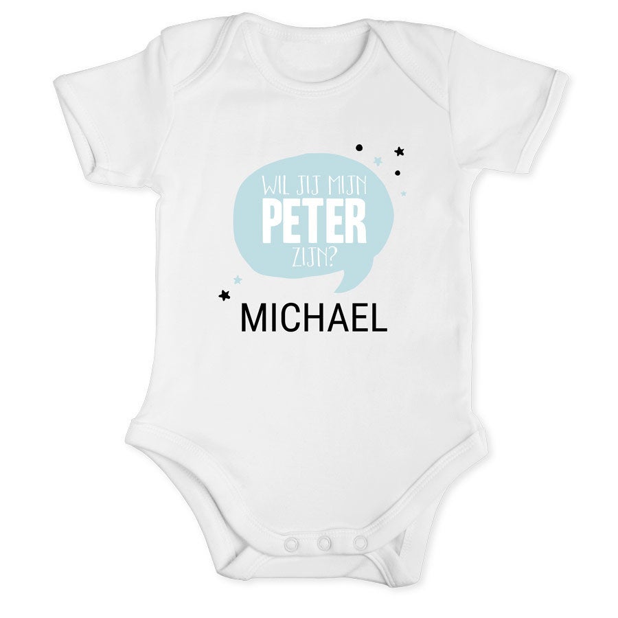 Romper voor peetoom bedrukken - Wit - 50/56