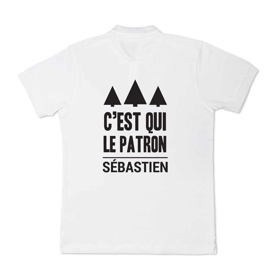 Polo personnalisé - Homme - Blanc - XL