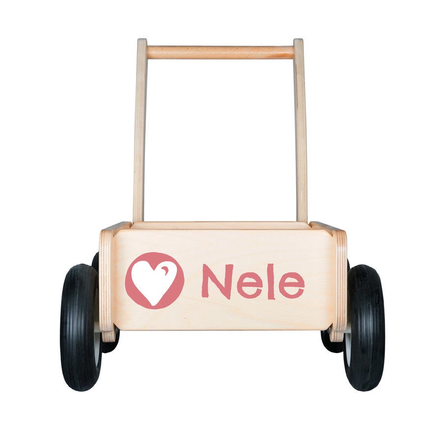 Personalisierter Lauflernwagen Holz mit Namen 