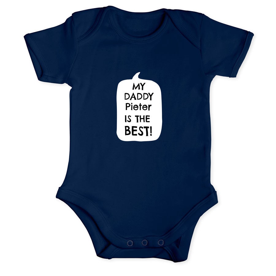 Romper bedrukken - Korte mouw - Navy - 50/56