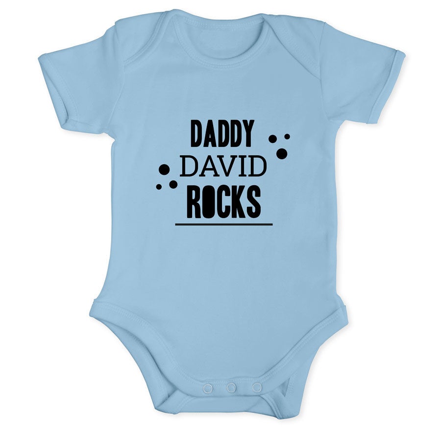 Baby onesie - kort erme - Baby blå - 50/56