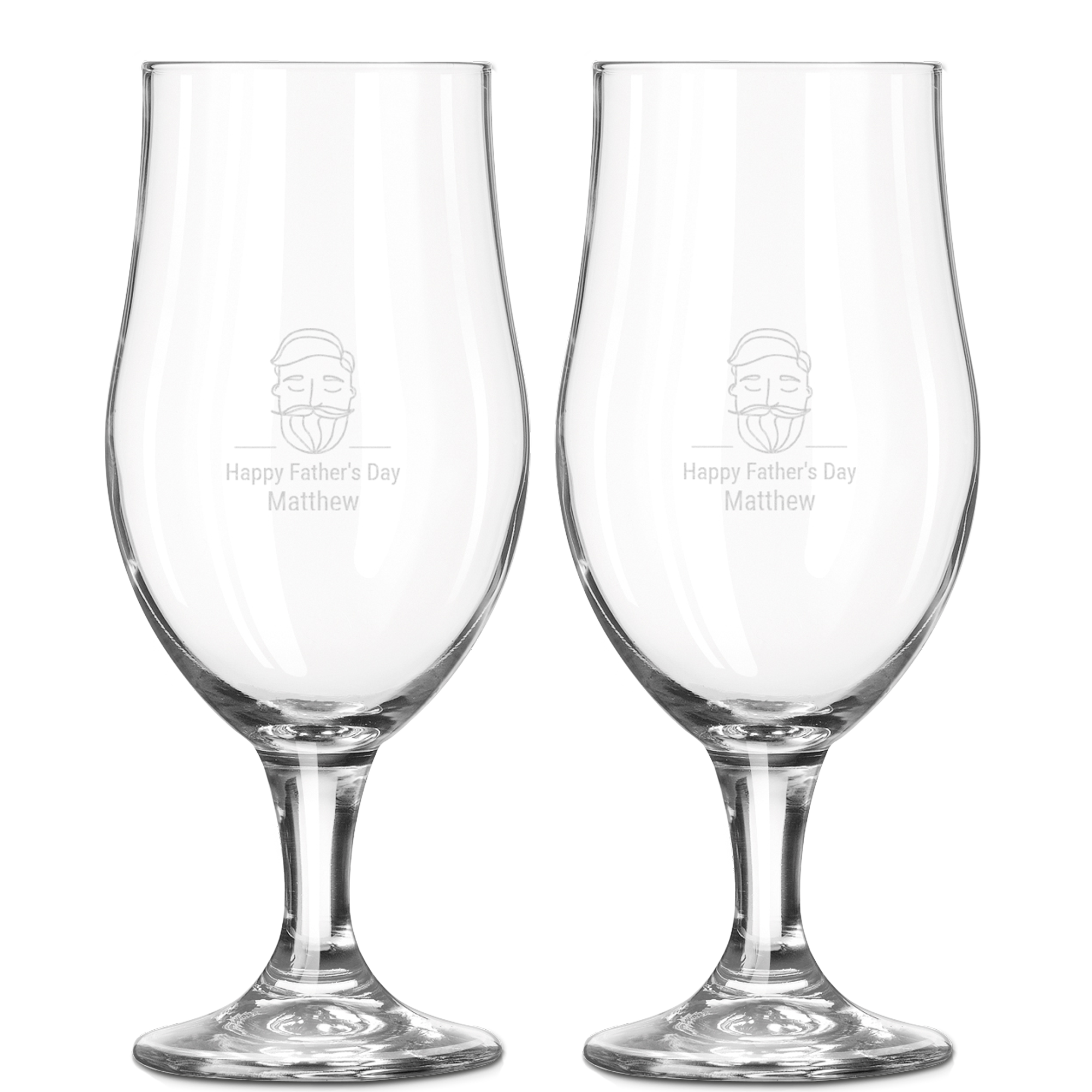 Beer glass on foot - set of 2
