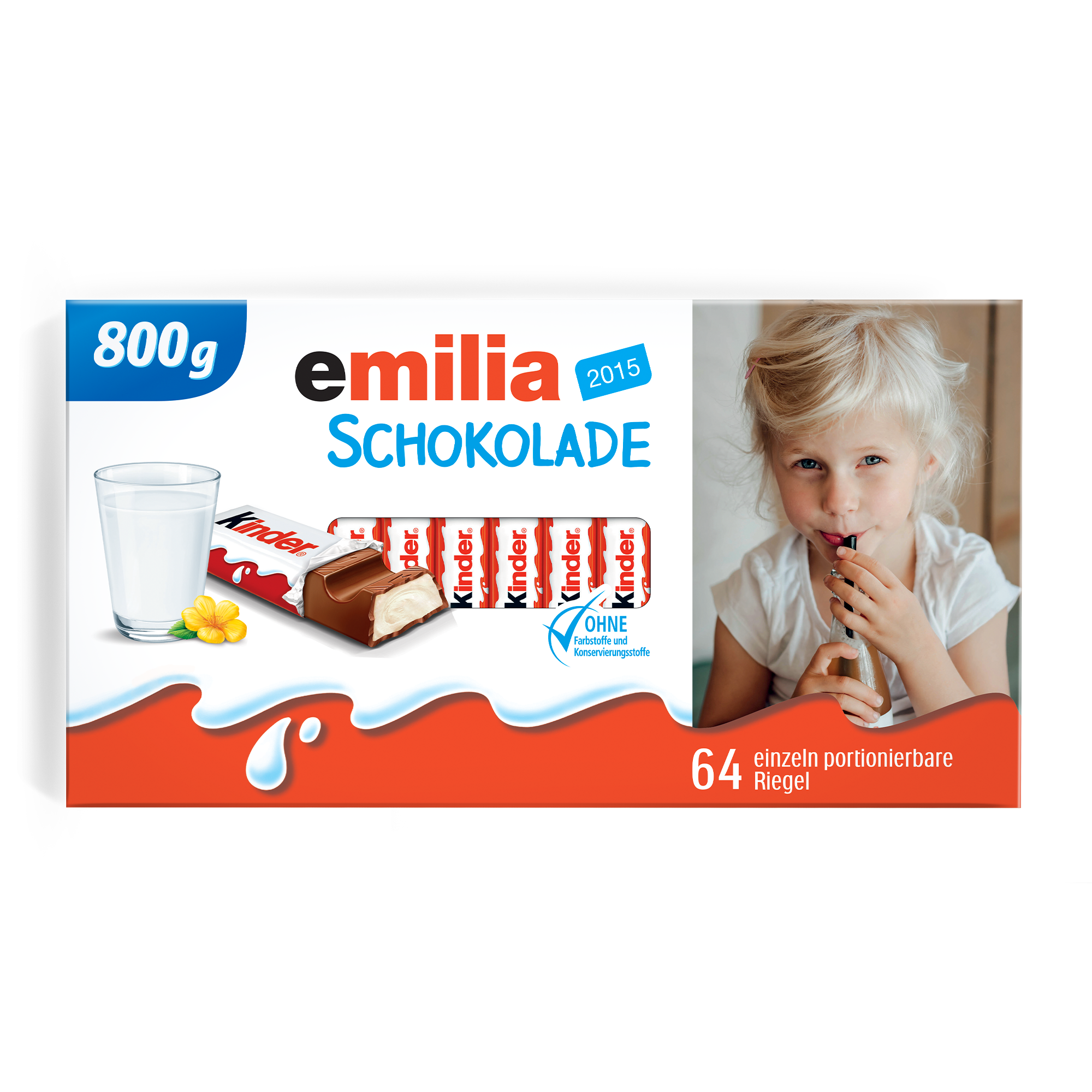 Mega kinder Schokolade mit Foto und Namen