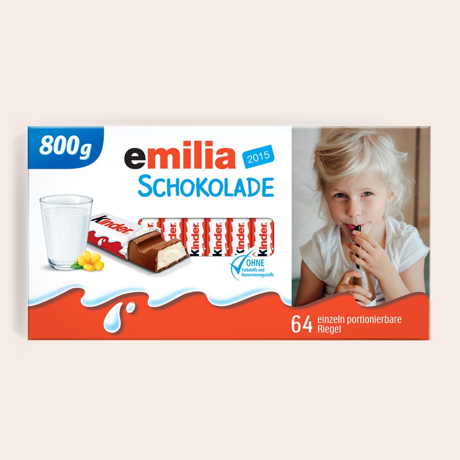 Mega kinder Schokolade mit Foto und Namen Mega kinder Schokolade mit Foto und Namen
