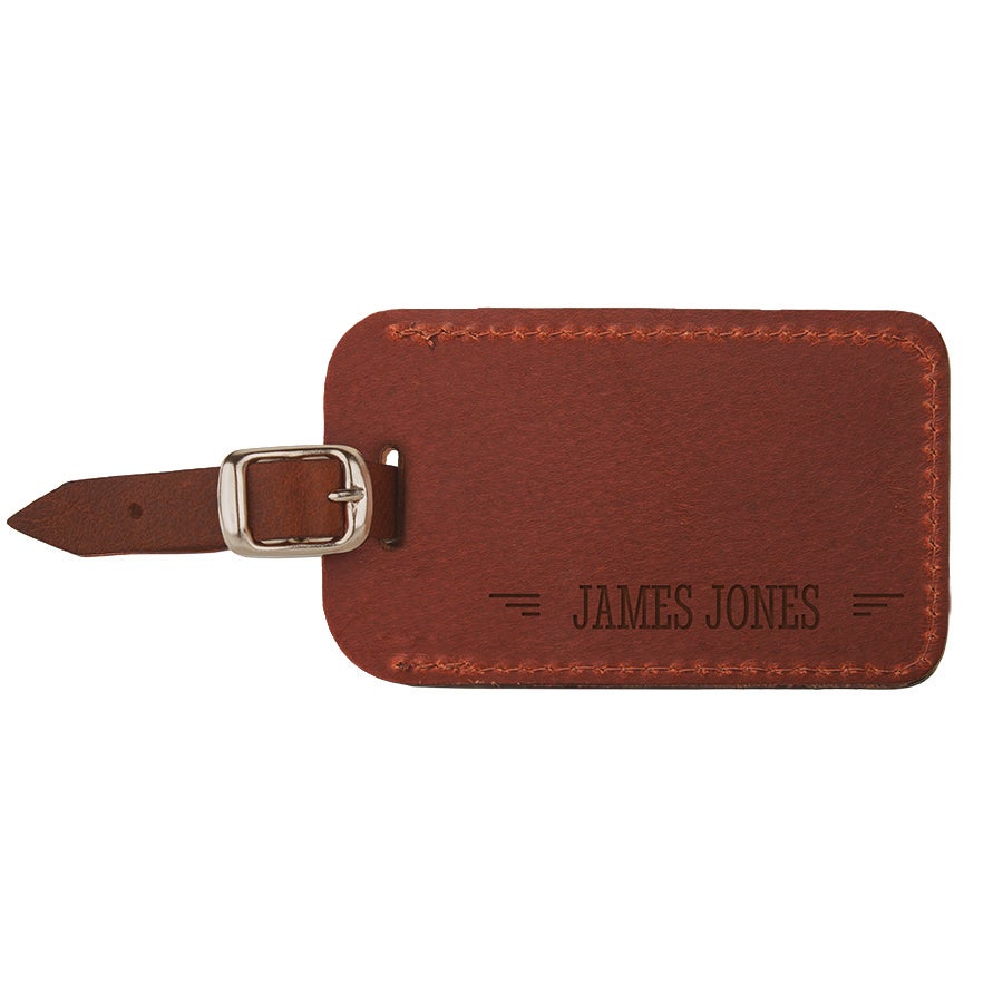 Leather luggage tag