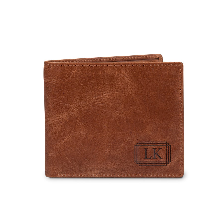 Personalised leather wallet - Engraved