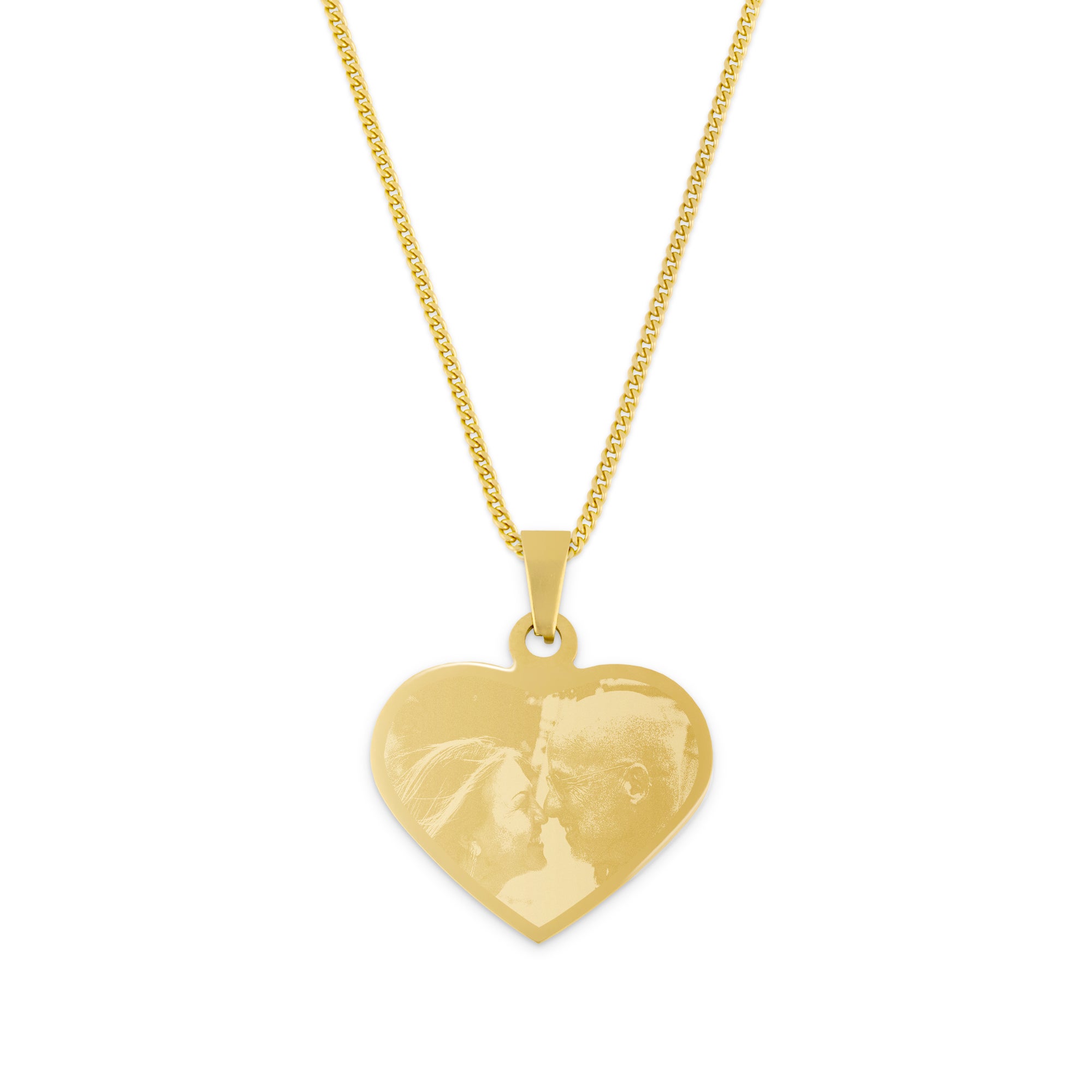 Heart necklace with photo - Gold