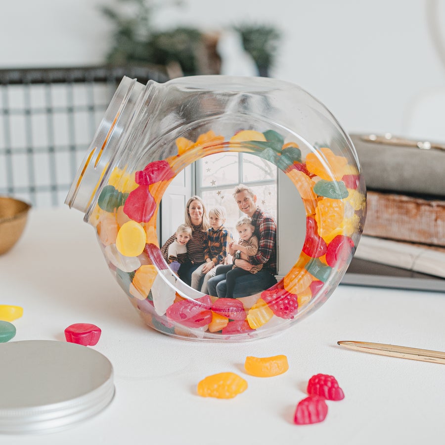 Süßigkeitenglas personalisieren mit Foto Süßigkeitenglas personalisieren mit Foto