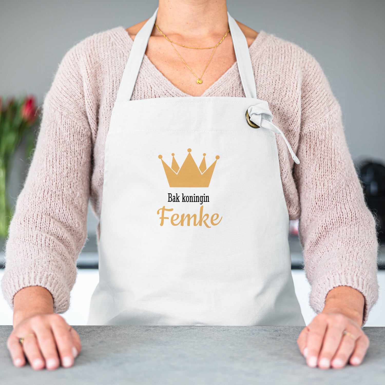 Keukenschort bedrukken - Wit