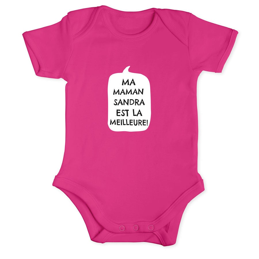 Body bébé - Manches courtes - Fuchsia -  62/68