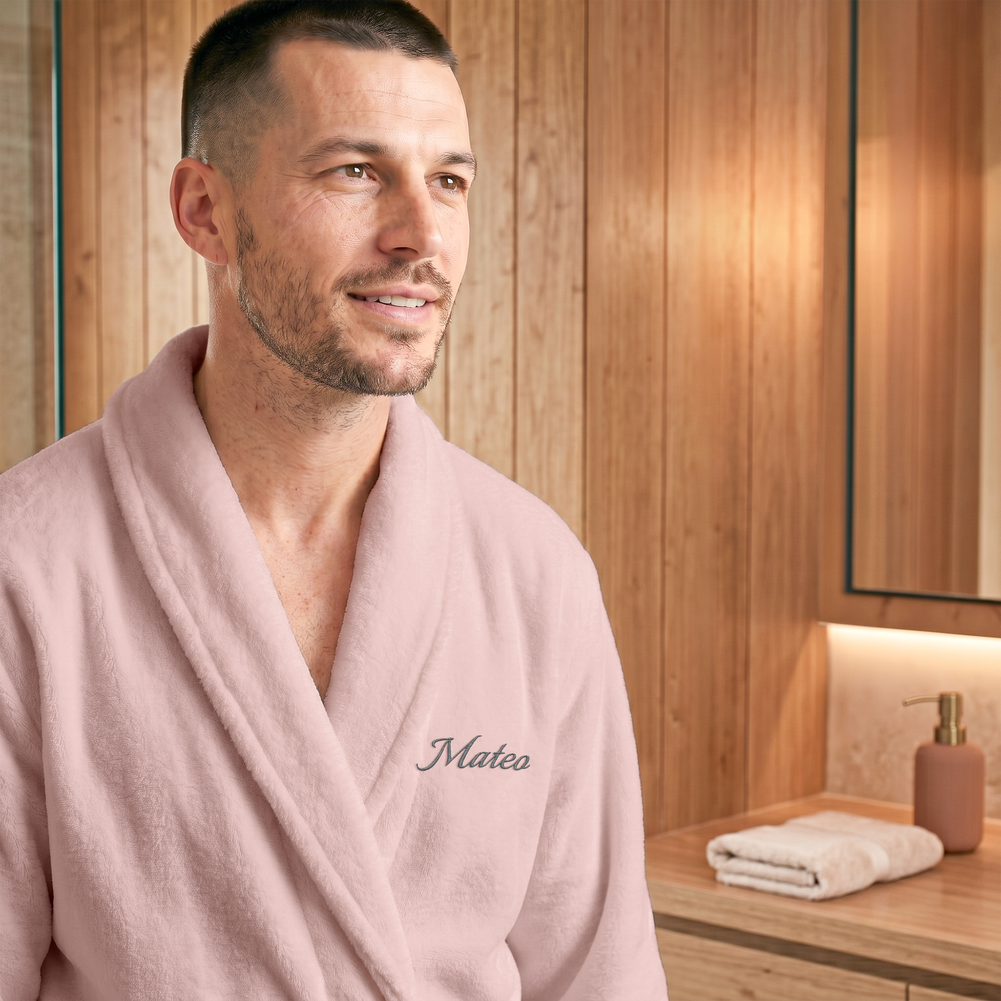 Fleece-Morgenmantel Herren