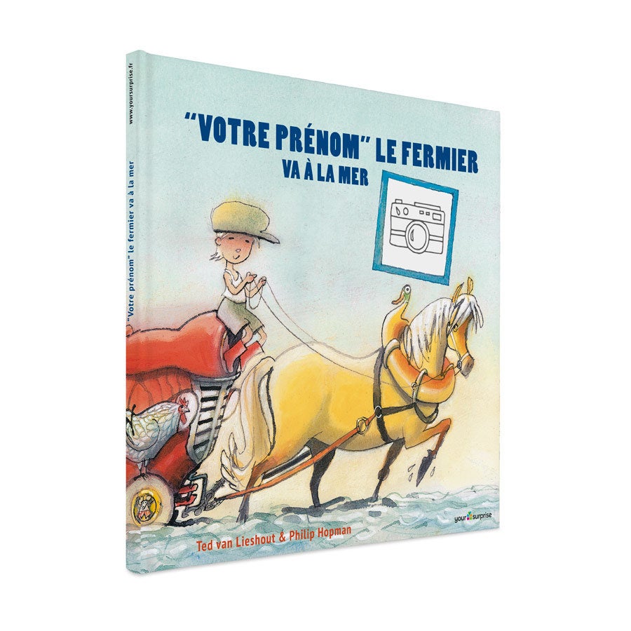 Livre enfant personnalisé Le fermier va à la mer avec prénom et photo, idéal pour les vacances