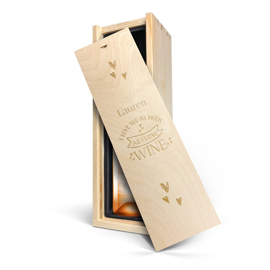 Personalised wine gift - Ramon Bilbao - Rosado - Engraved wooden case