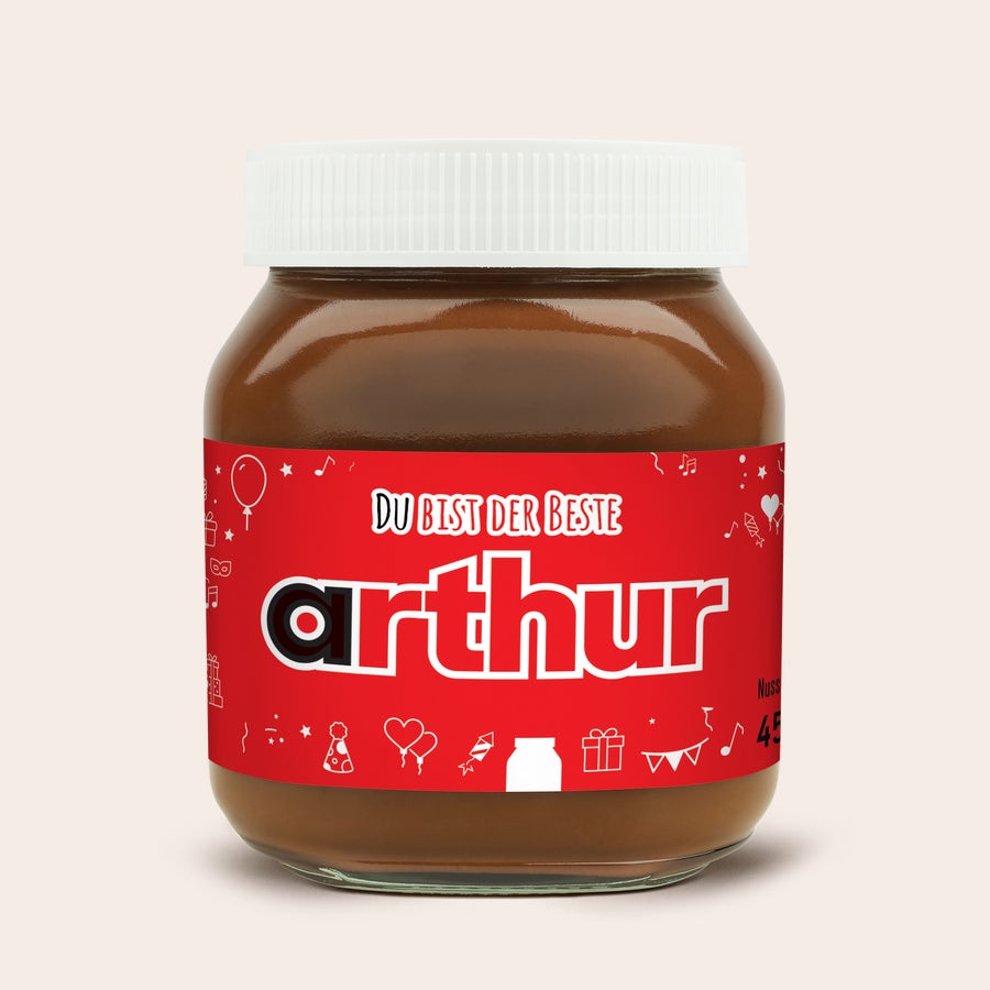 Personalisiertes nutella®-Glas nutella Glas personalisiert mit dem Namen Arthur und
