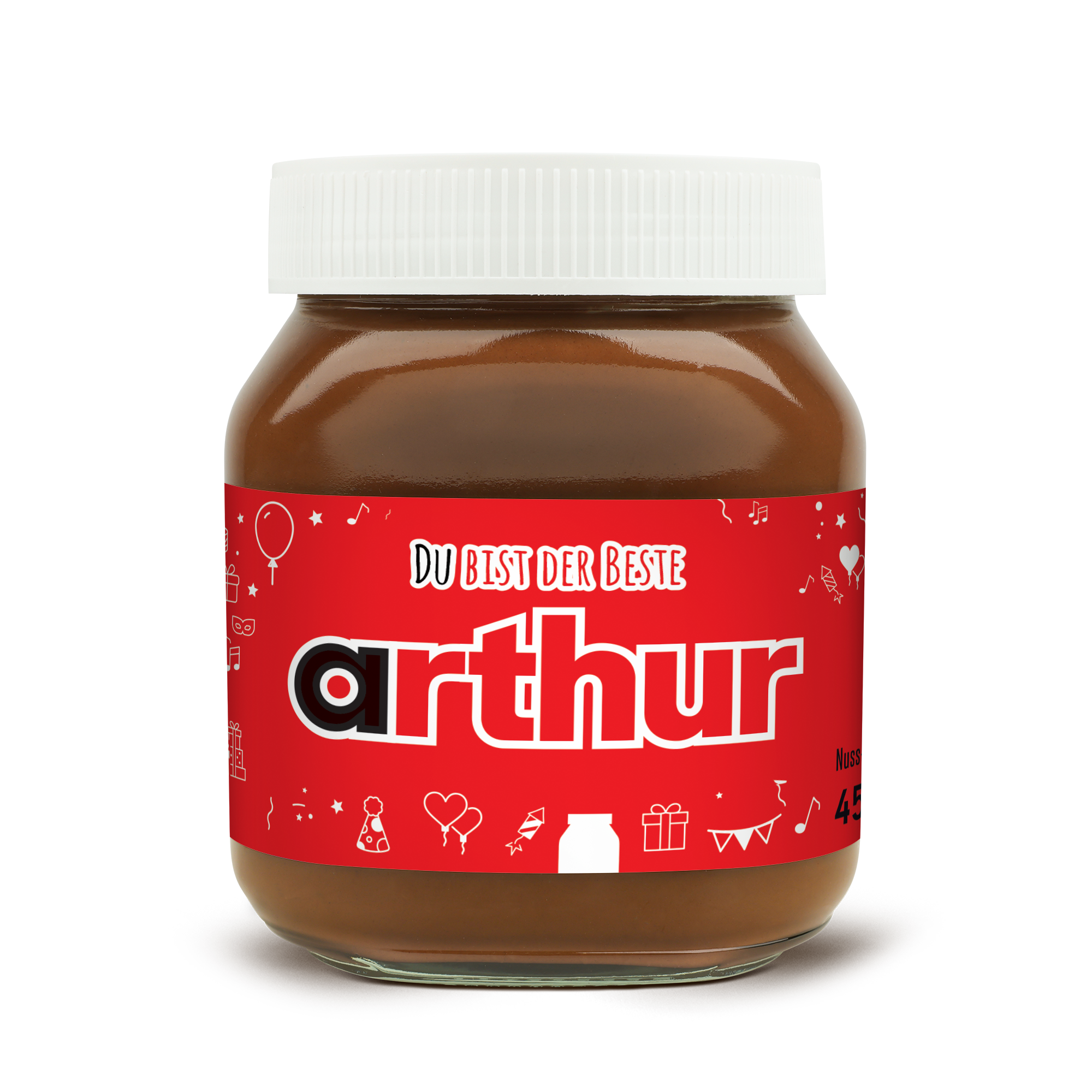 nutella Glas personalisiert mit dem Namen Arthur und 