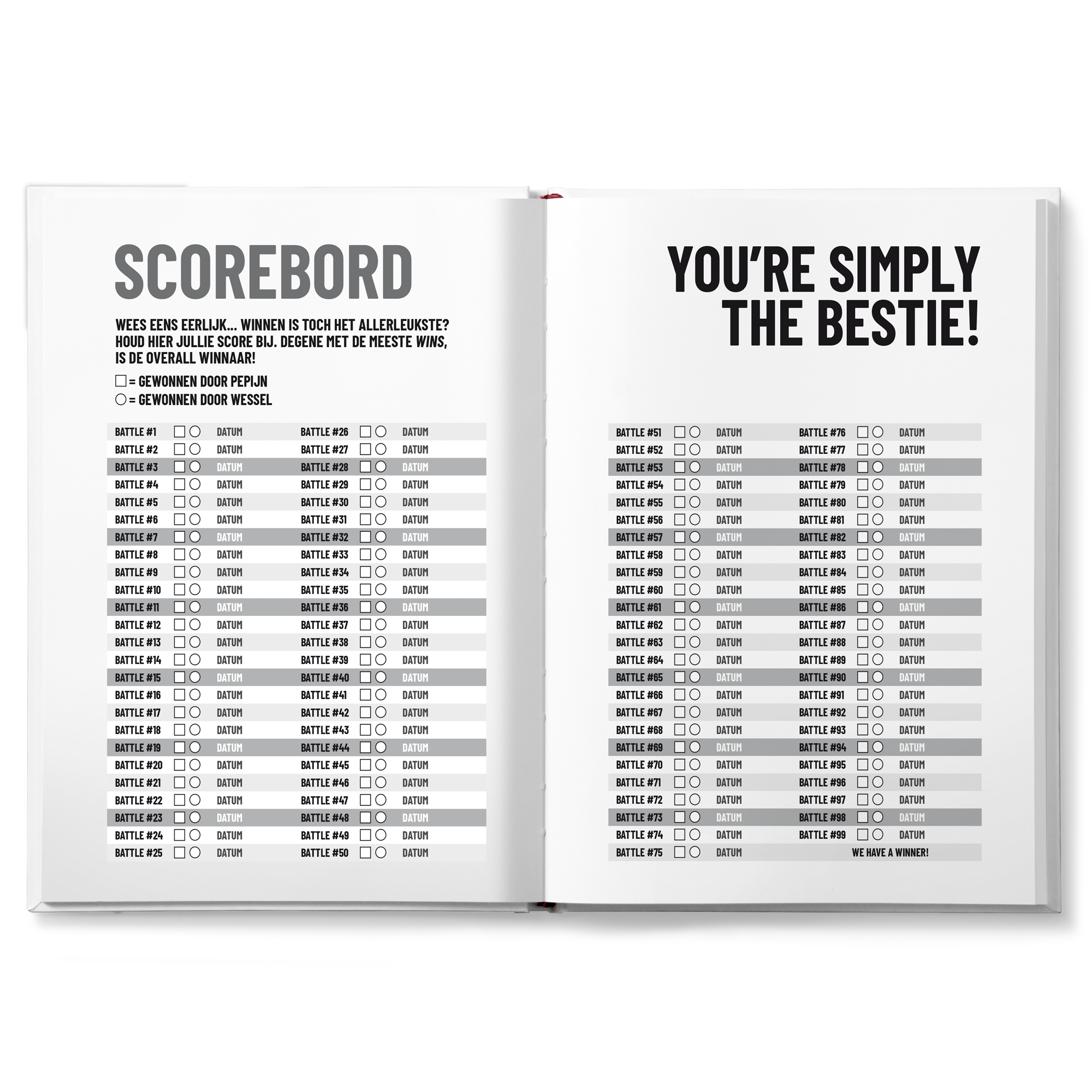 Het Battle boek voor vrienden personaliseren