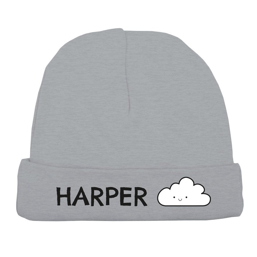 Personalised Baby Beanie - Grey