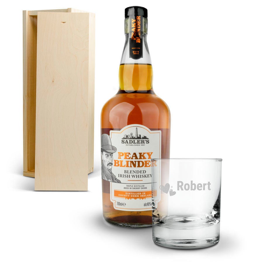 Whisky Set - Peaky Blinder – mit graviertem Glas