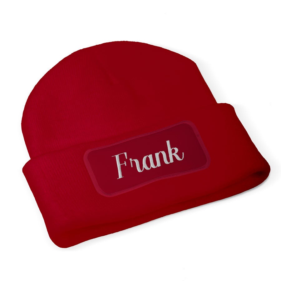 Embroidered beanie - Red