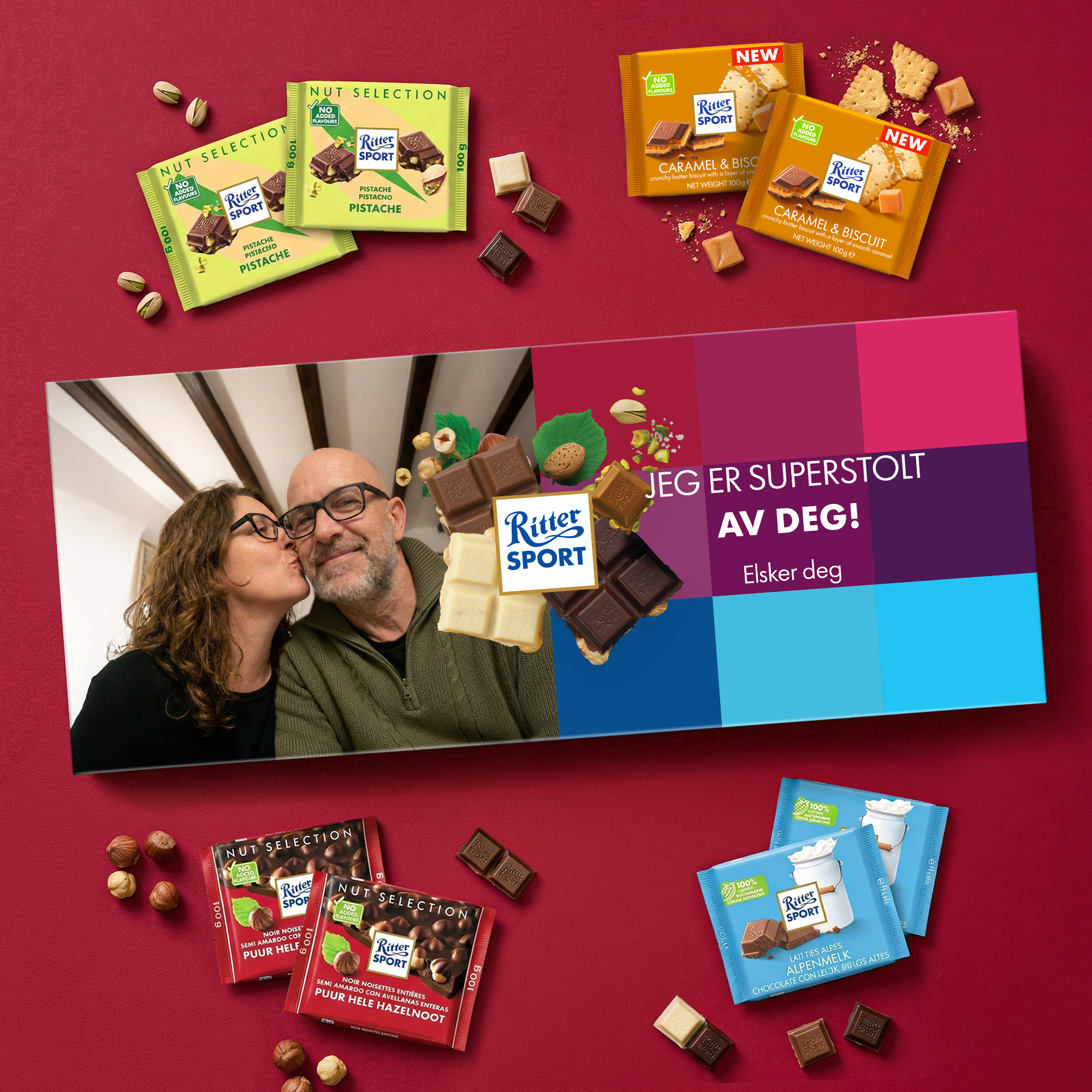 Personlig Mega Ritter Sport sjokoladeplate