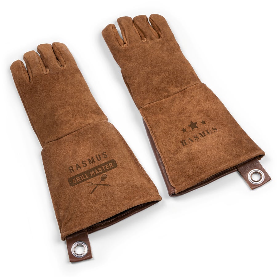 BBQ Handskar i Läder med Namn