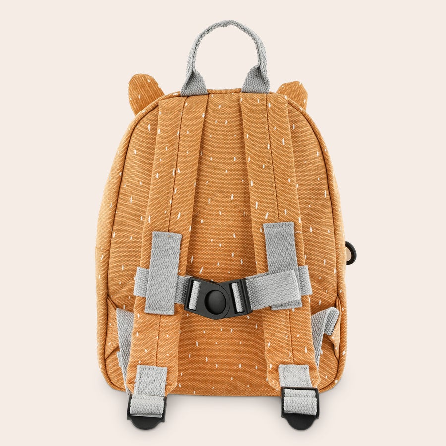 Mochila Infantil Personalizada - Trixie Mochila infantil personalizada Trixie cor de laranja com alças ajustáveis e presilha para o peito