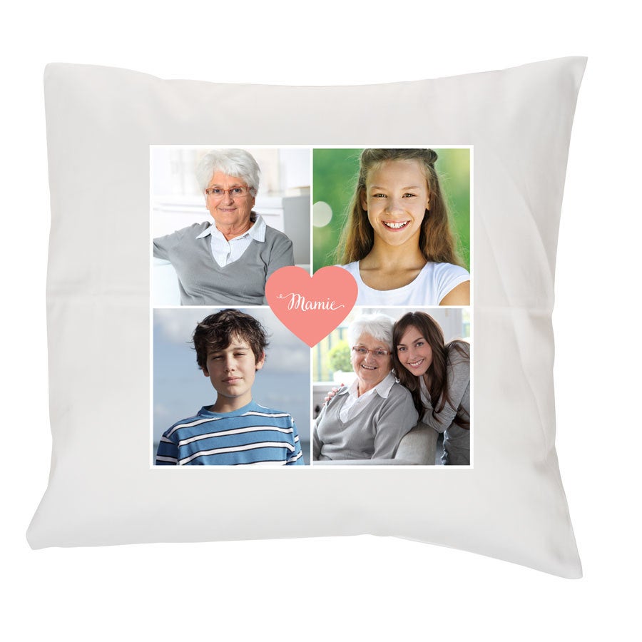 Coussin personnalisé - Blanc - 40x40 cm - Thème Mamie