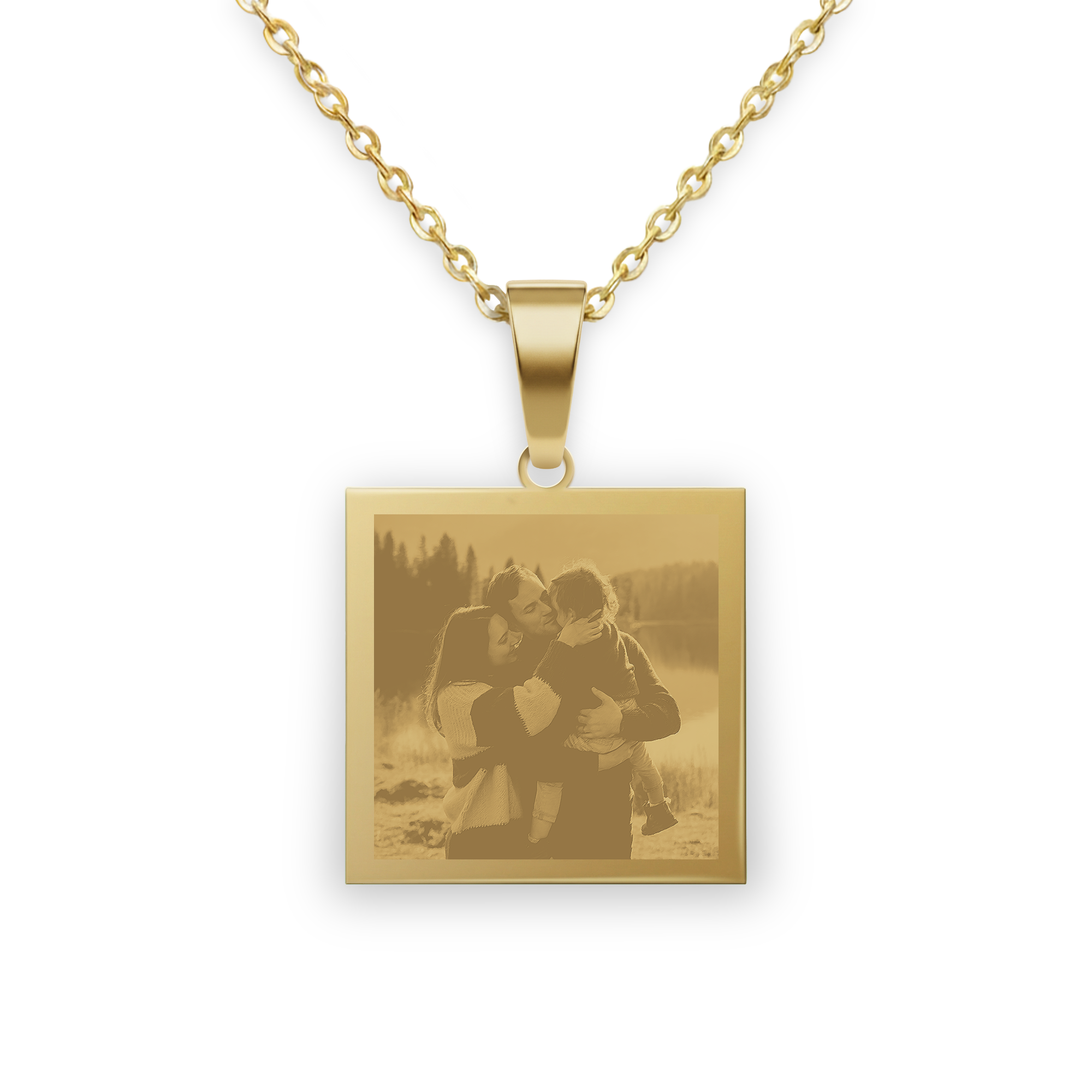 Necklace with square pendant