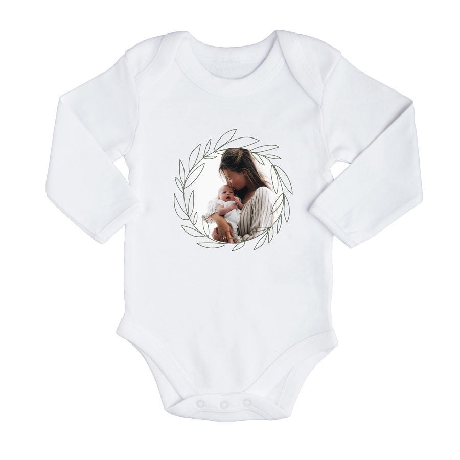 Personalised baby romper - Baby's first Christmas - White - 50/56